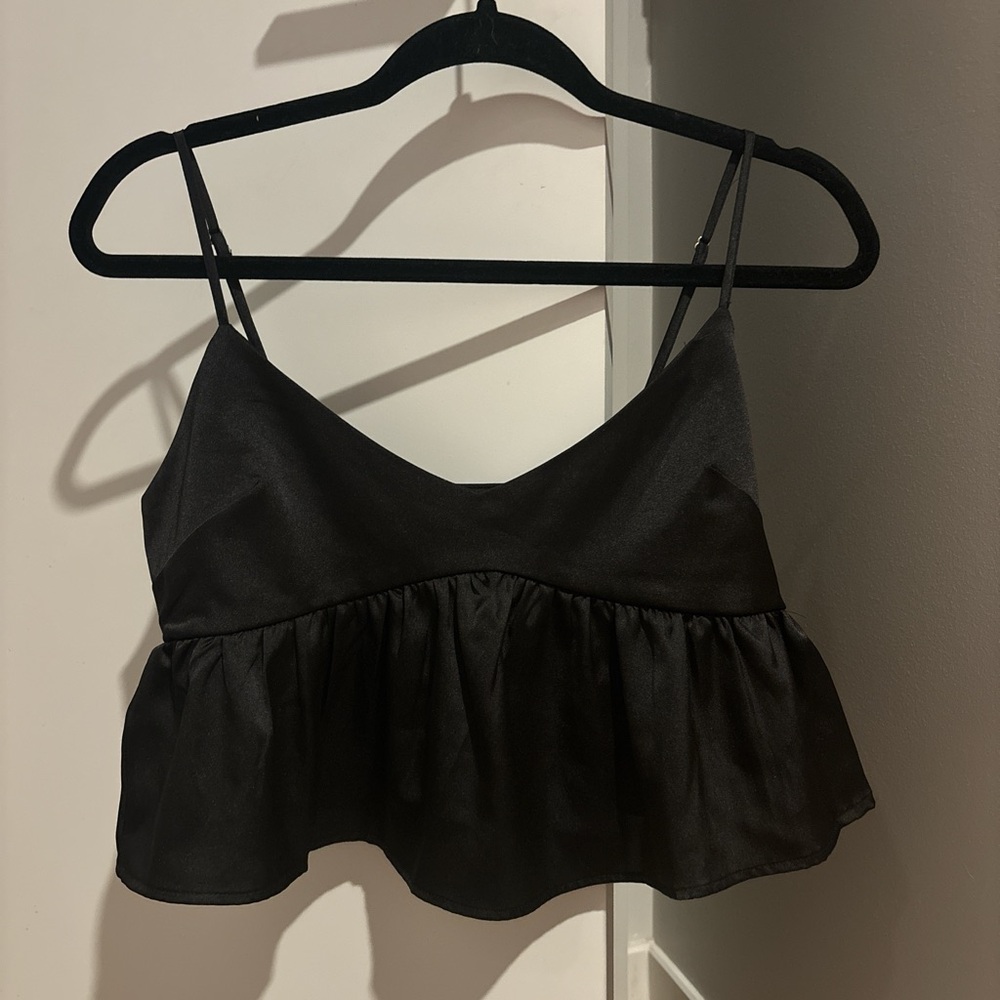 Black flowy crop top
